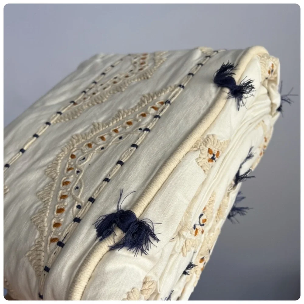NIB Anthropologie Vineet Bahl Embroidered Boho Romula Duvet Cover Twin